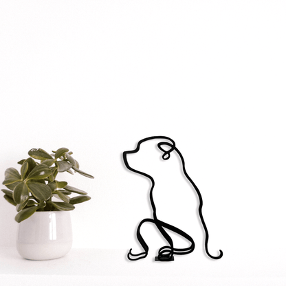 Minimalistic Rottweiler Metal Dog Sculpture Statue - Doggo - Zone