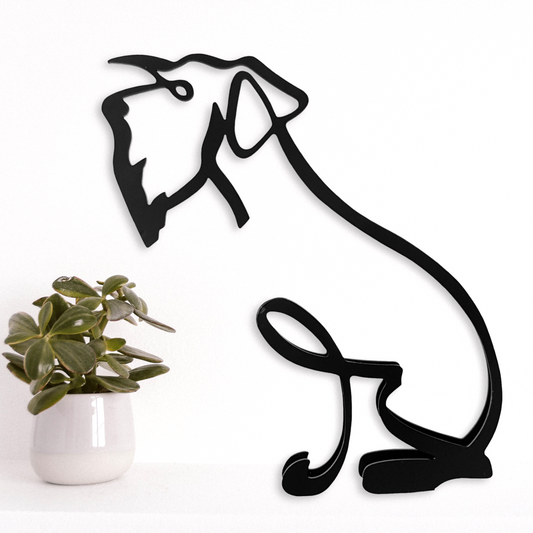 Metal Schnauzer Dog Minimalistic Sculpture Statue - Doggo-Zone