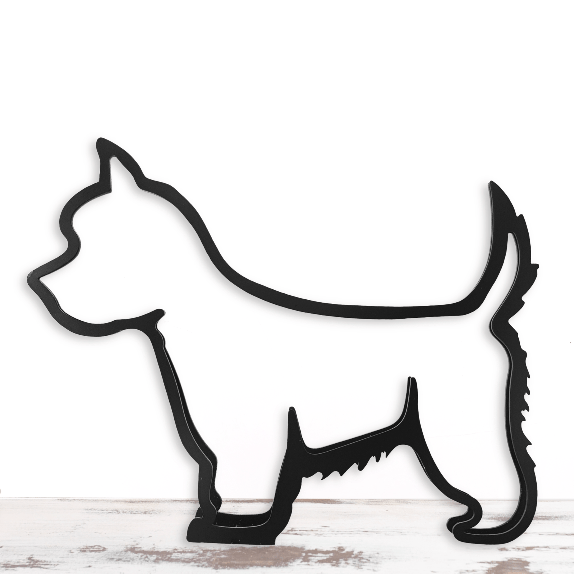 Cute West Highland Terrier Minimalistic Metal Dog Sculpture Statue - Doggo - Zone