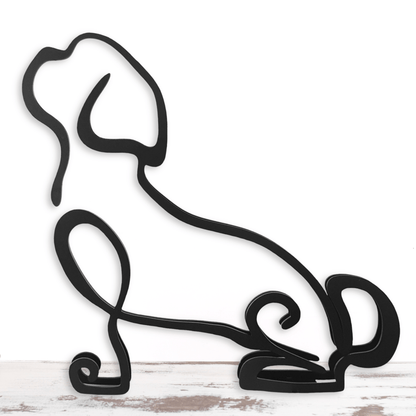 Cute Shih Tzu Minimalistic Metal Dog Sculpture Silhouette Statue - Doggo - Zone