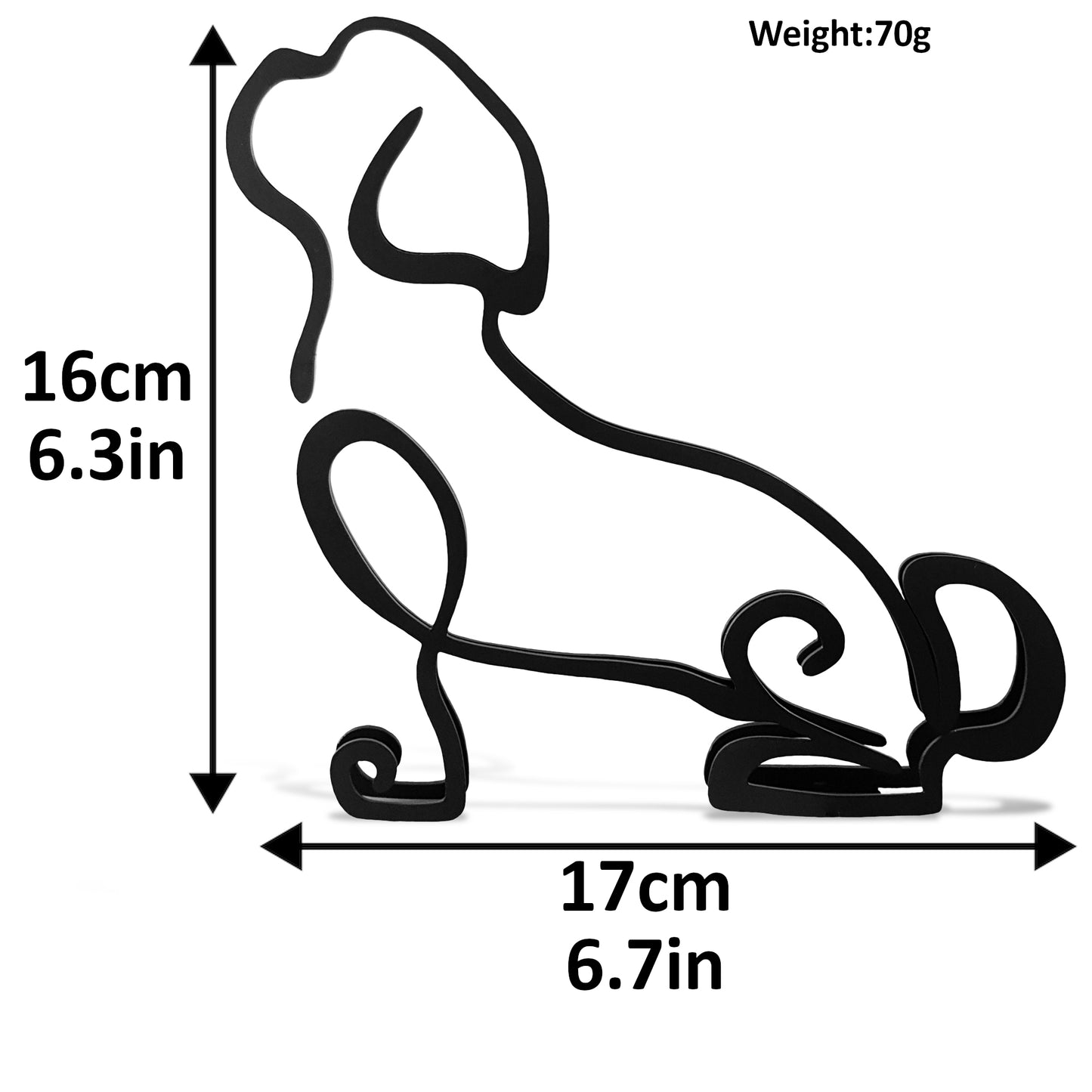 Cute Shih Tzu Minimalistic Metal Dog Sculpture Silhouette Statue - Doggo - Zone