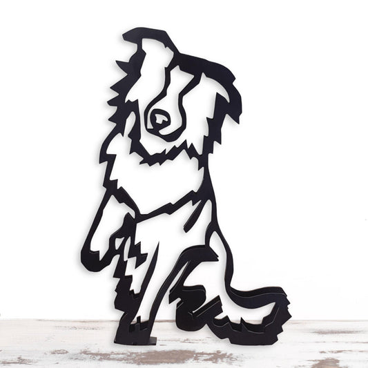 australian shepherd minimalist black statue home décor