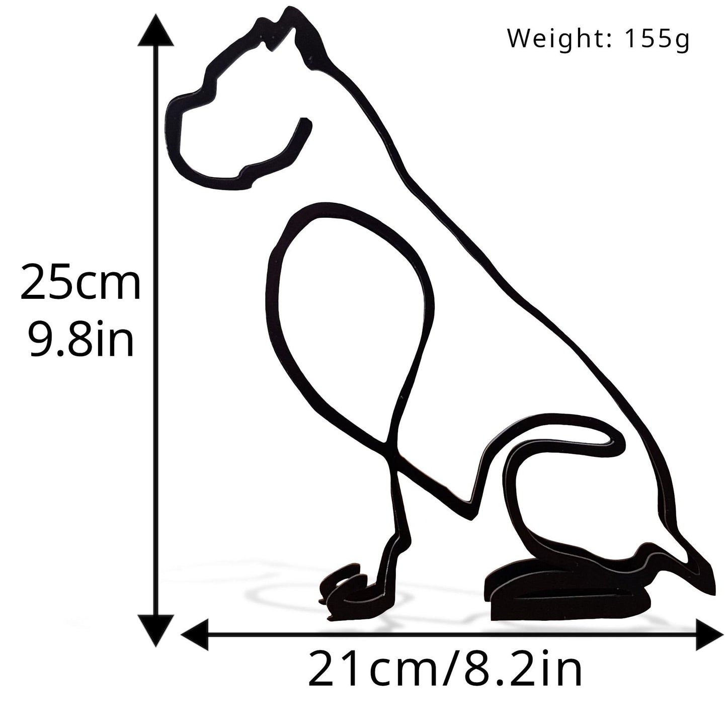 cane corso large minimalist metal sculpture dimensions