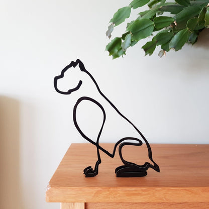 cane corso minimalist metal dog statue