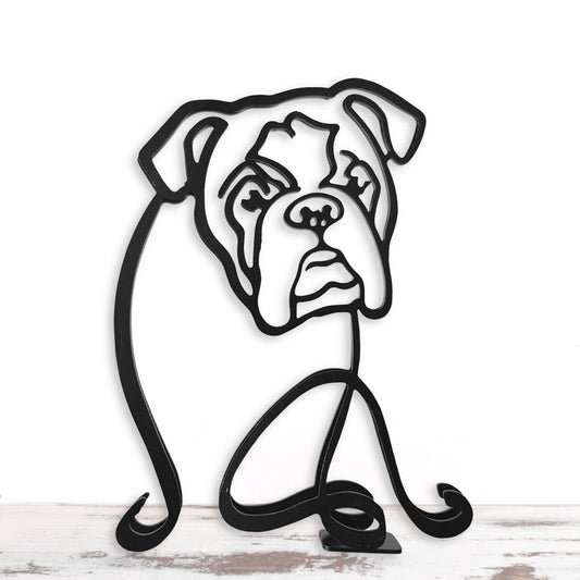 english bulldog minimalist home décor sculpture