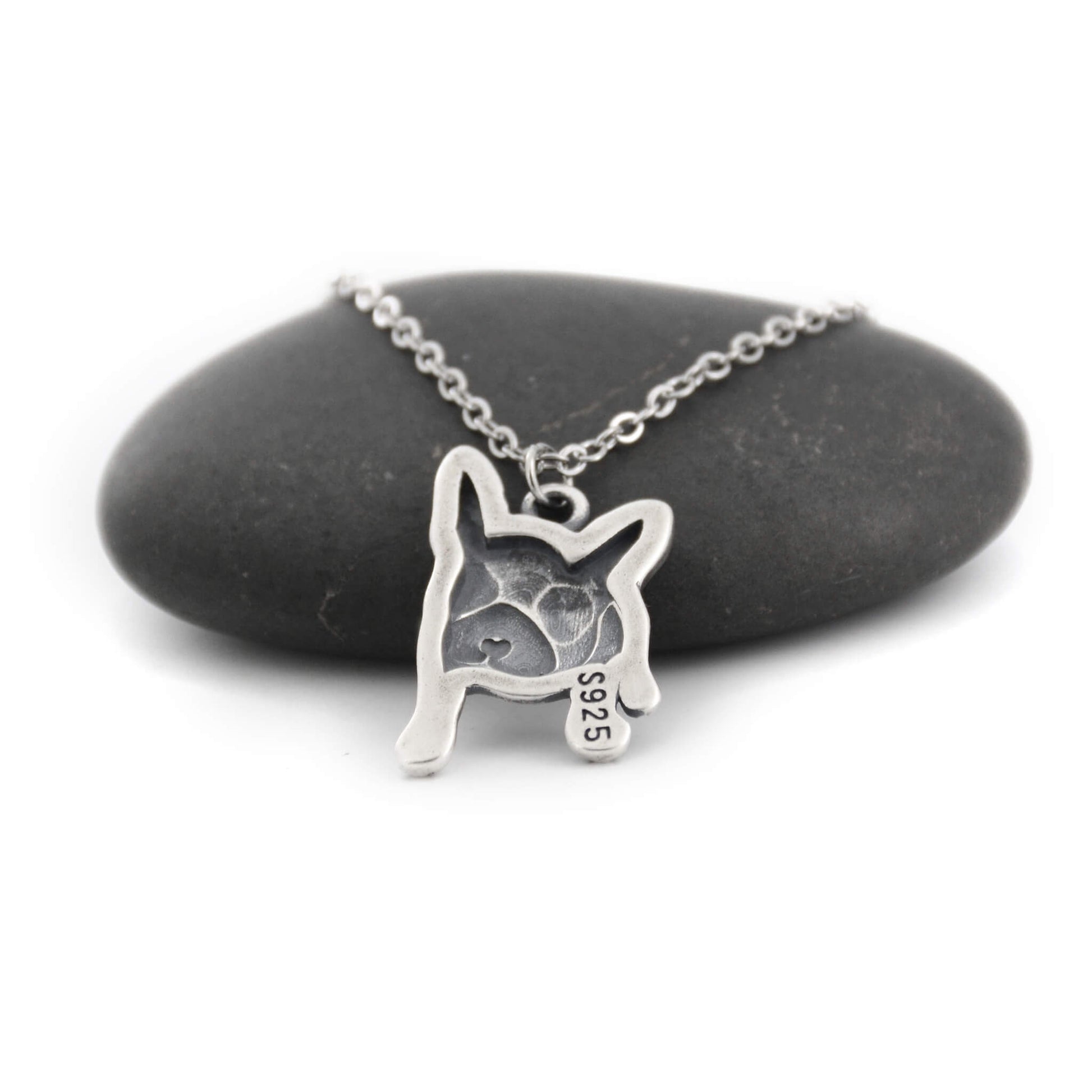 Back view of french bulldog charm