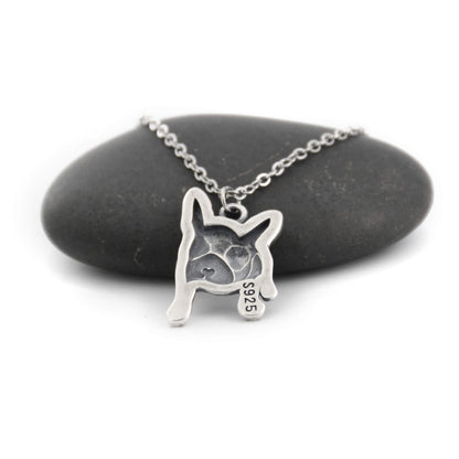 Back view of french bulldog charm