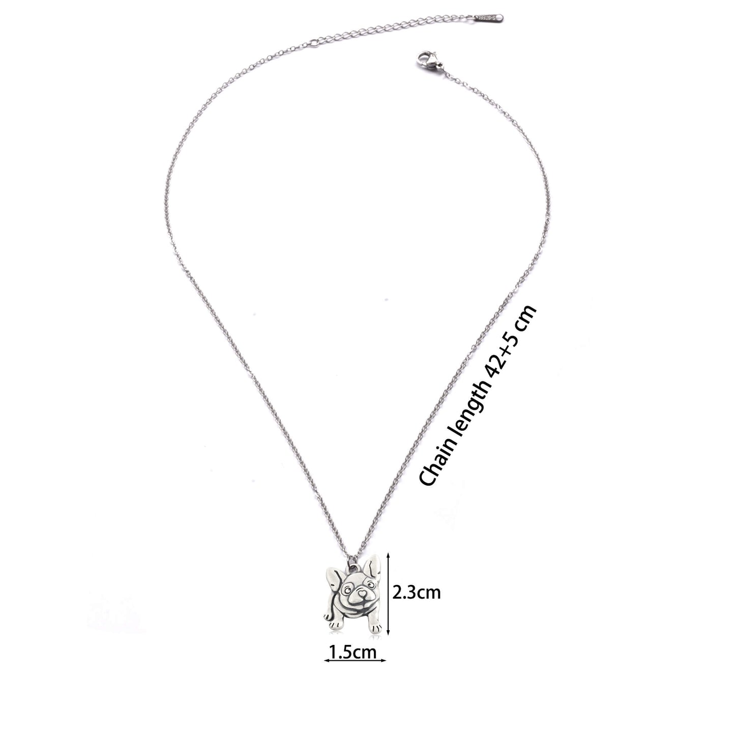 french bulldog charm necklace dimensions
