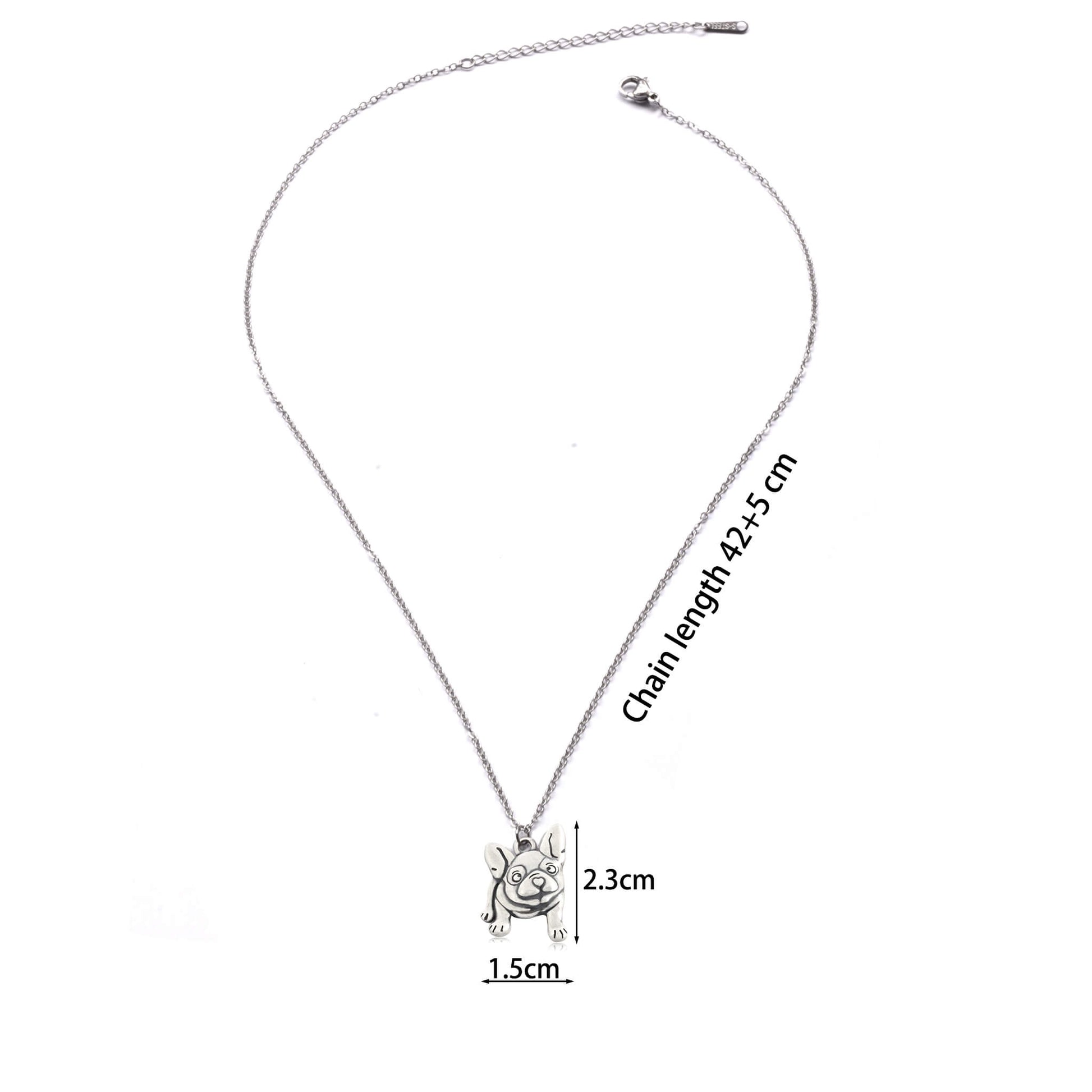 french bulldog charm necklace dimensions