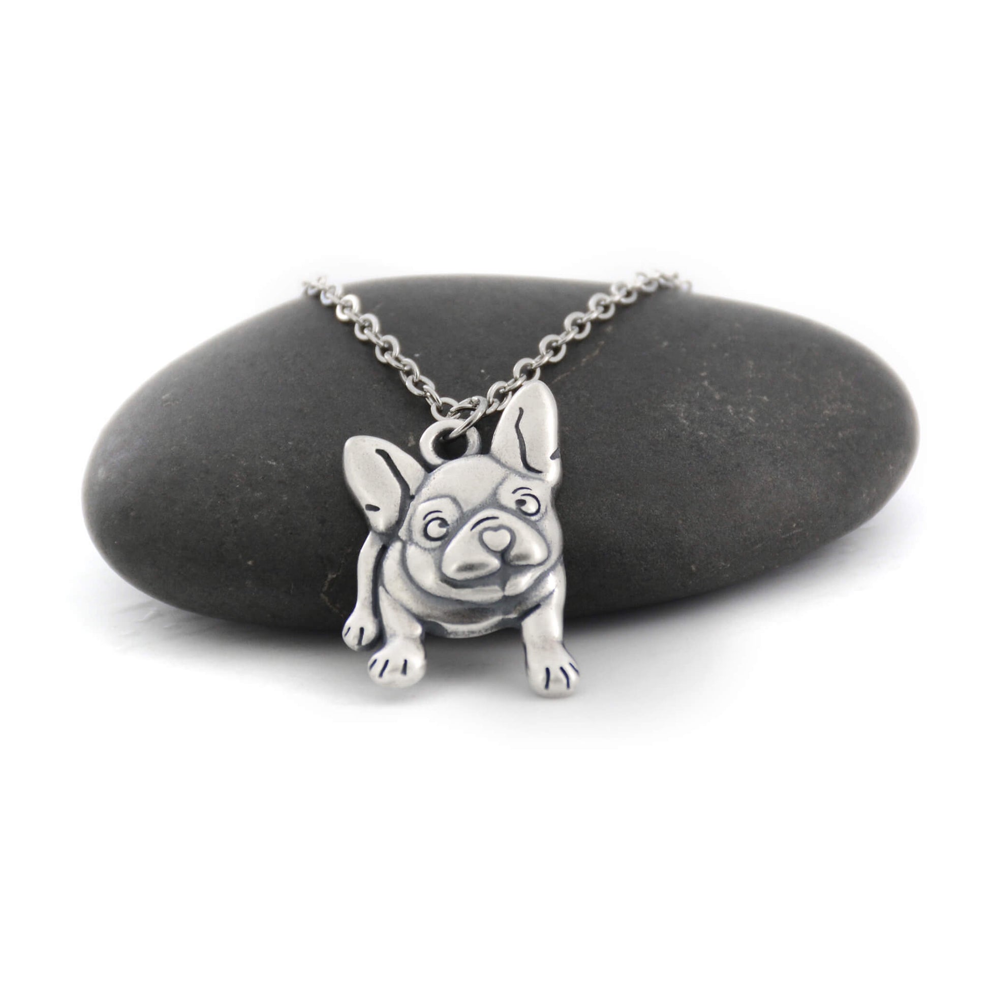 925 silver french bulldog charm necklace