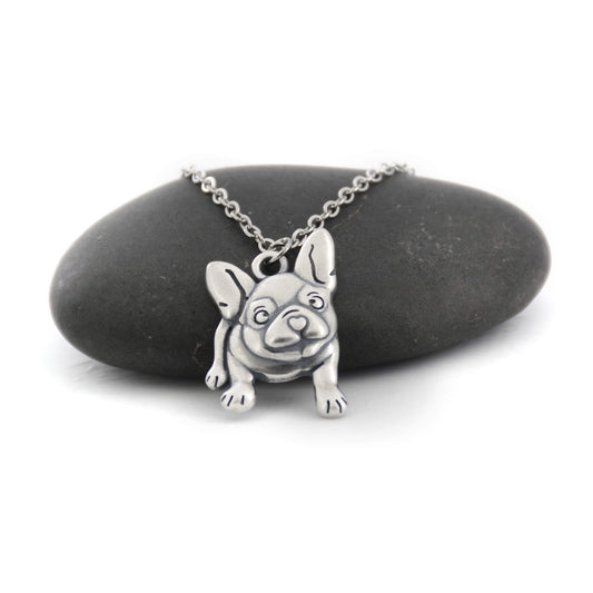 925 silver french bulldog charm necklace