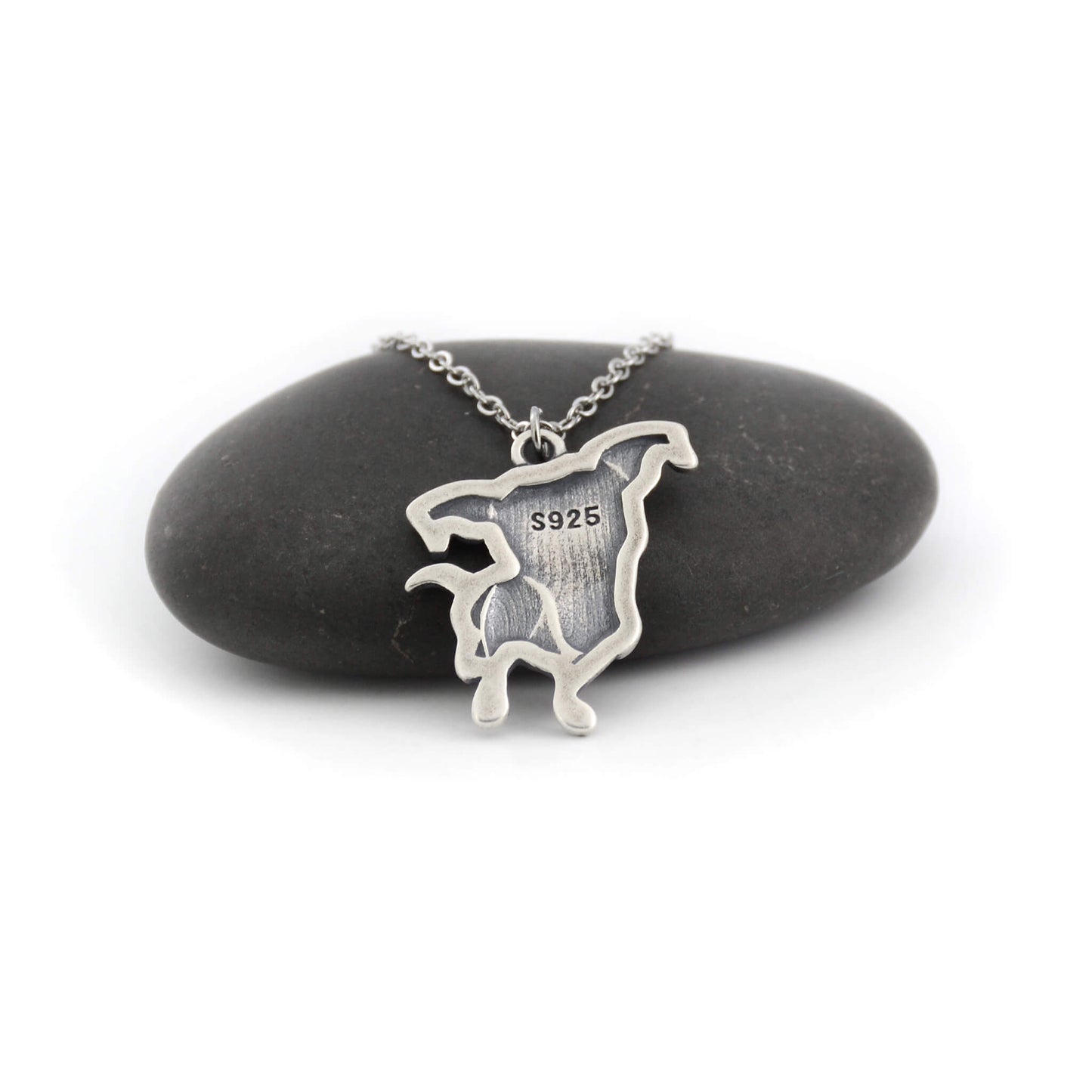 back view of jack russell silver charm