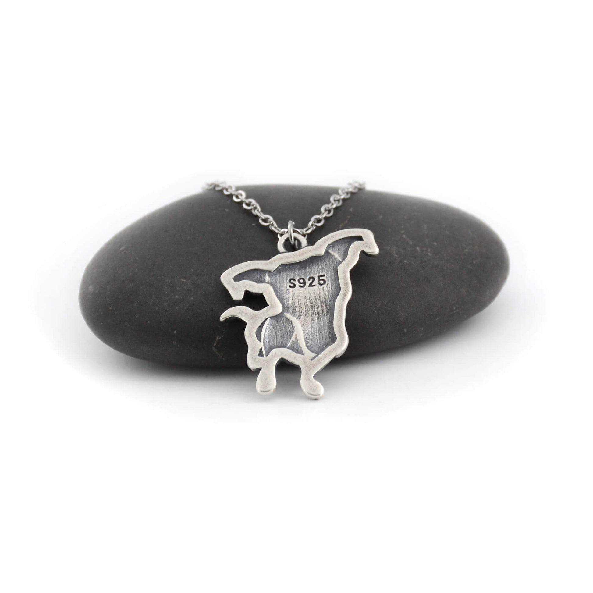 back view of jack russell silver charm