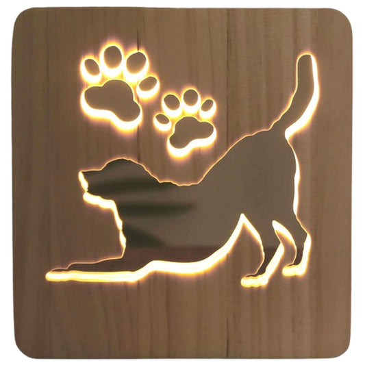 a labrador carved wooden led usb powered night light