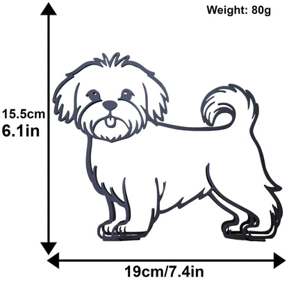 size chart for minimalist maltese metal dog statue