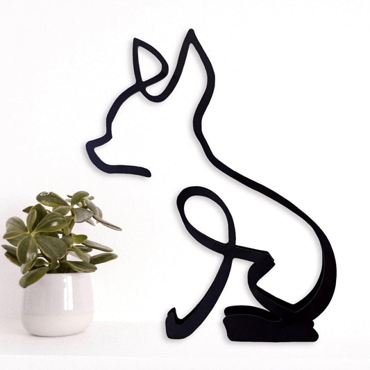 cute chihuahua black metal ornament sculpture