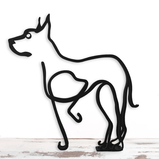 great dane small black metal statue home décor