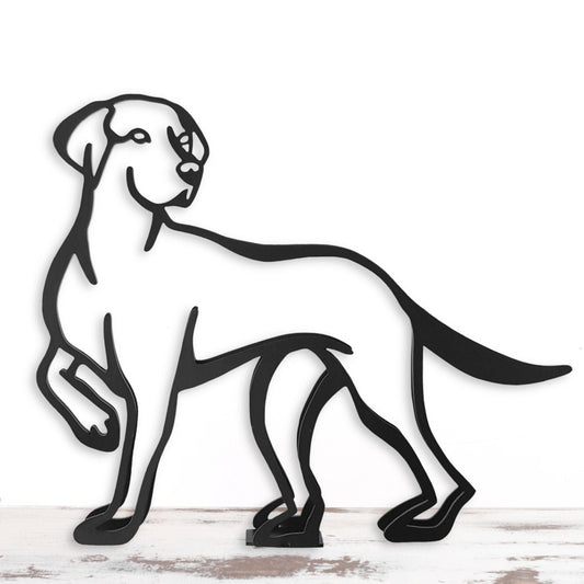 hungarian vizsla metal dog sculpture in black