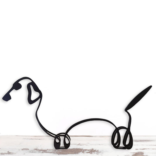 cute dachshund artistic ornamental statue in black