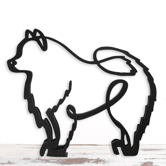 samoyed home decor black metal sculpture gift