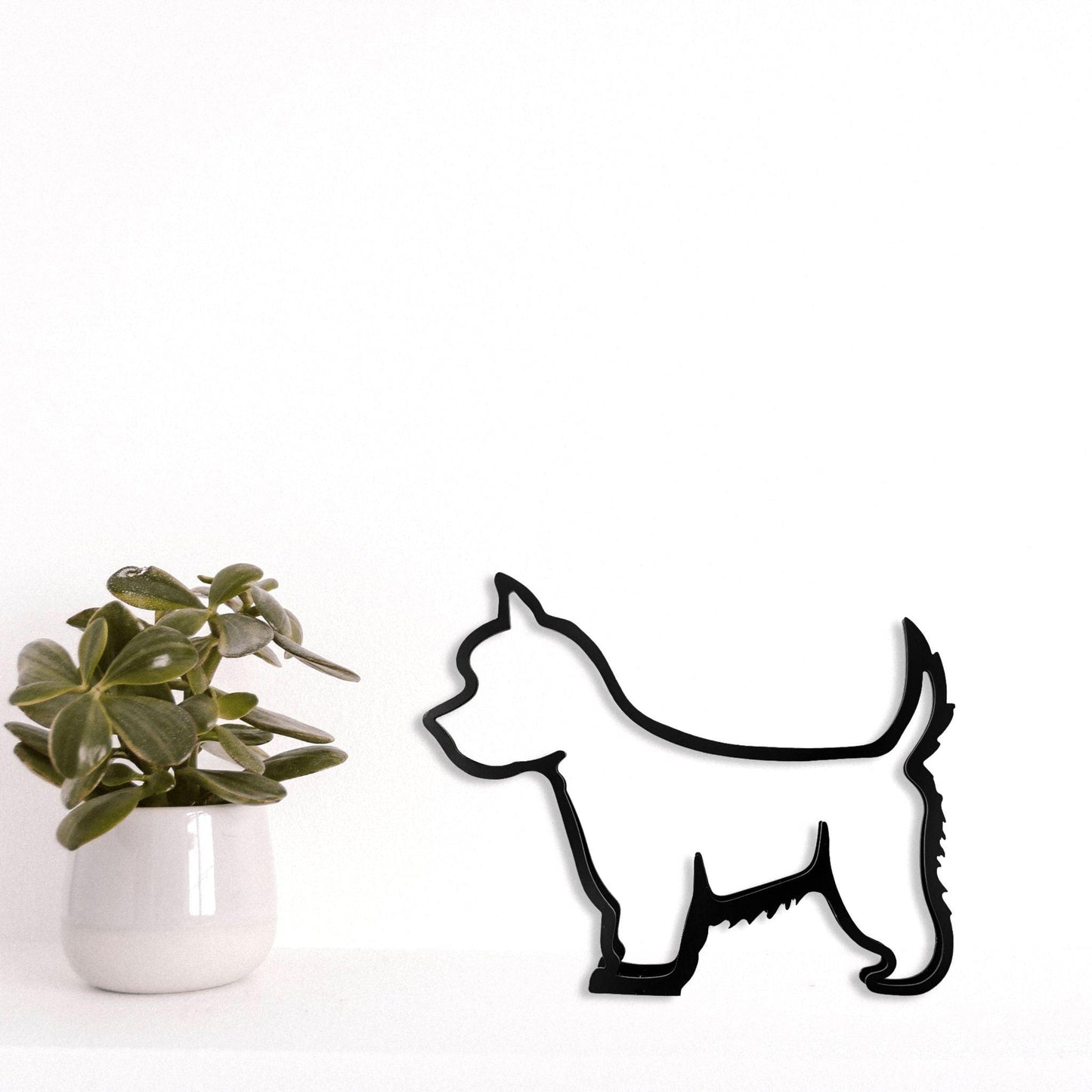 cute west highland terrier ornamental metal dog sculpture