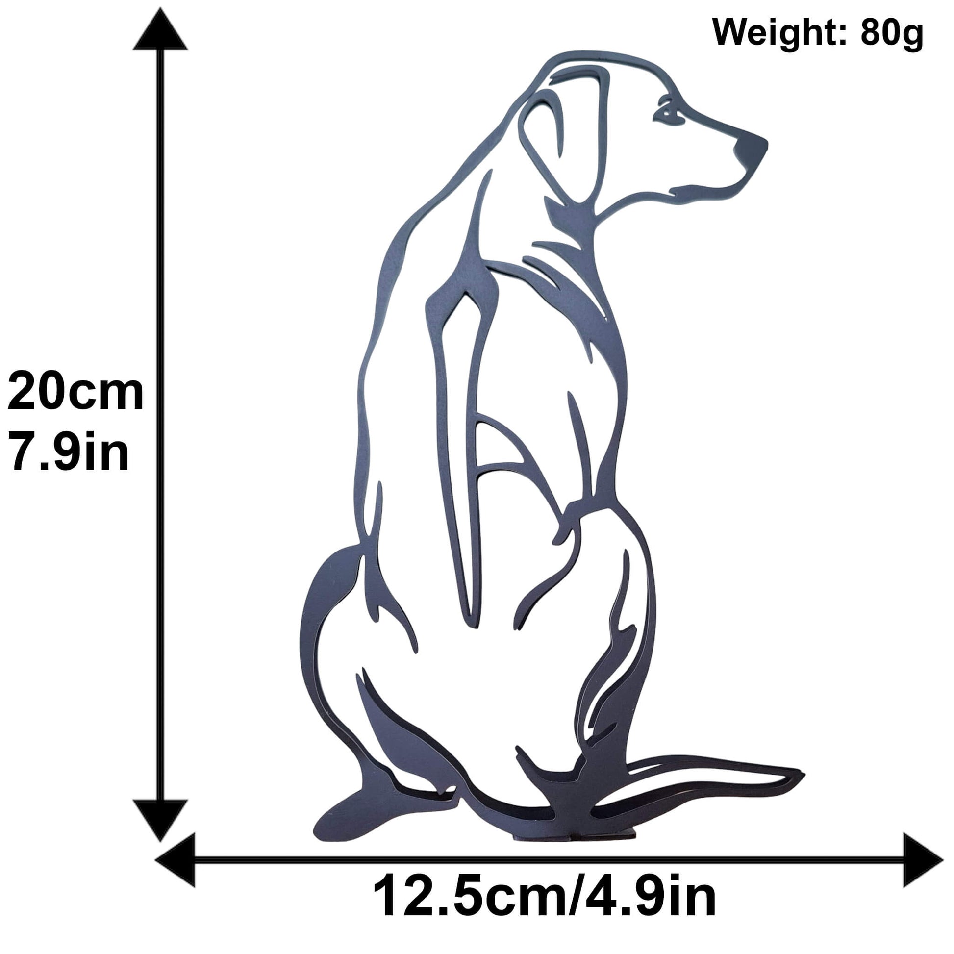 Size chart for stylish rhodesian ridgeback metal statue