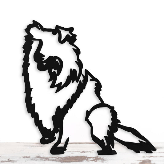 rough collie dog minimalist black sculpture 