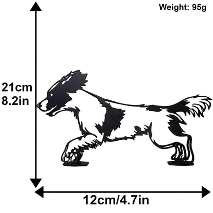 size chart for springer spaniel running pose black metal dog statue