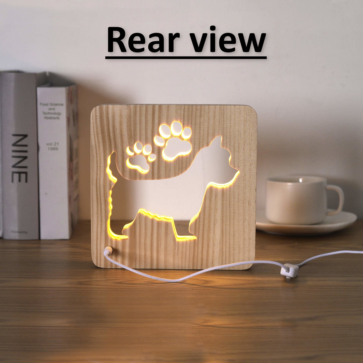 LED West Highland Terrier Wooden 3D USB Night Light