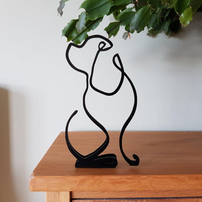 cavalier king charles spaniel small minimalist metal dog statue